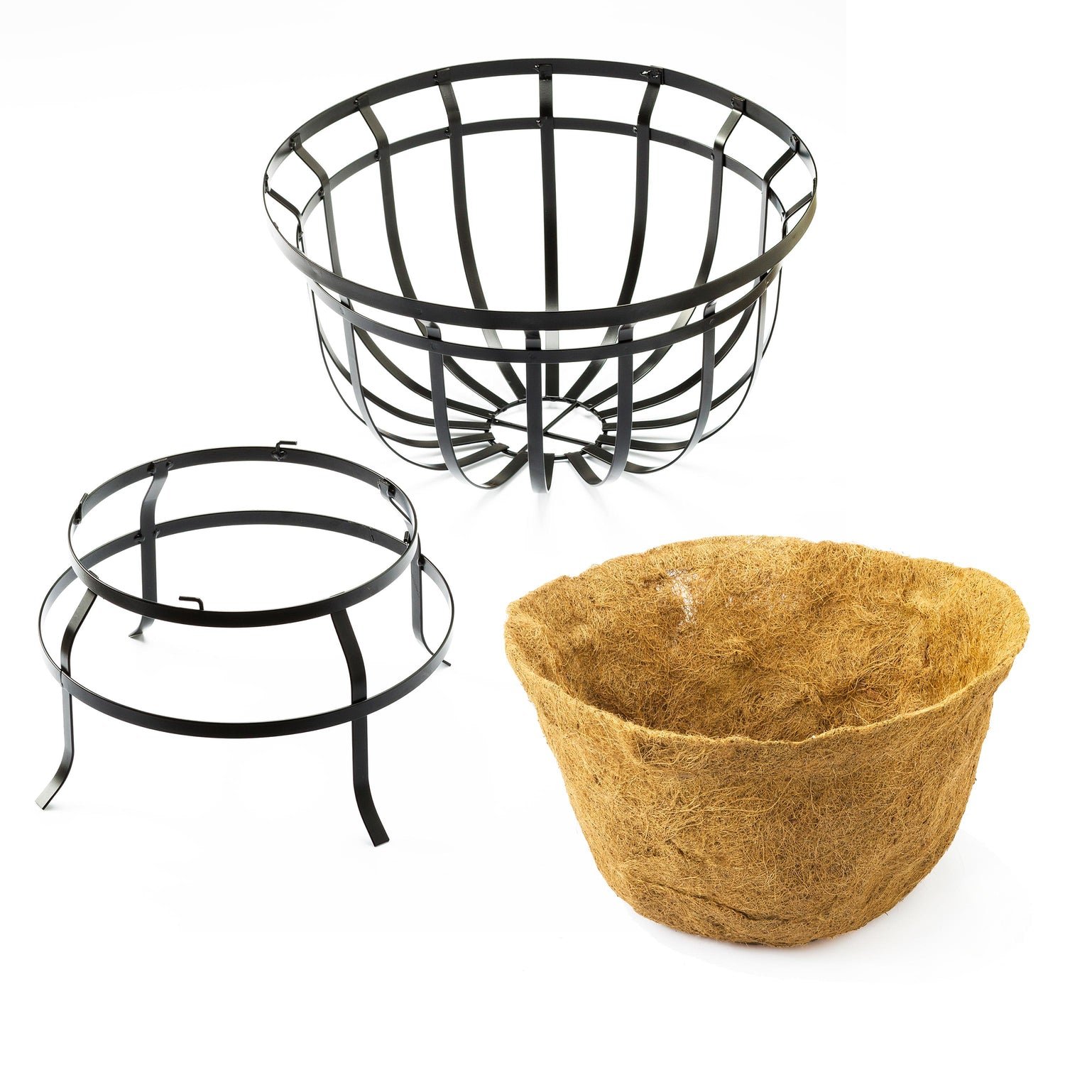 Footed Metal Basket Planter with Coco Liner - Image 5