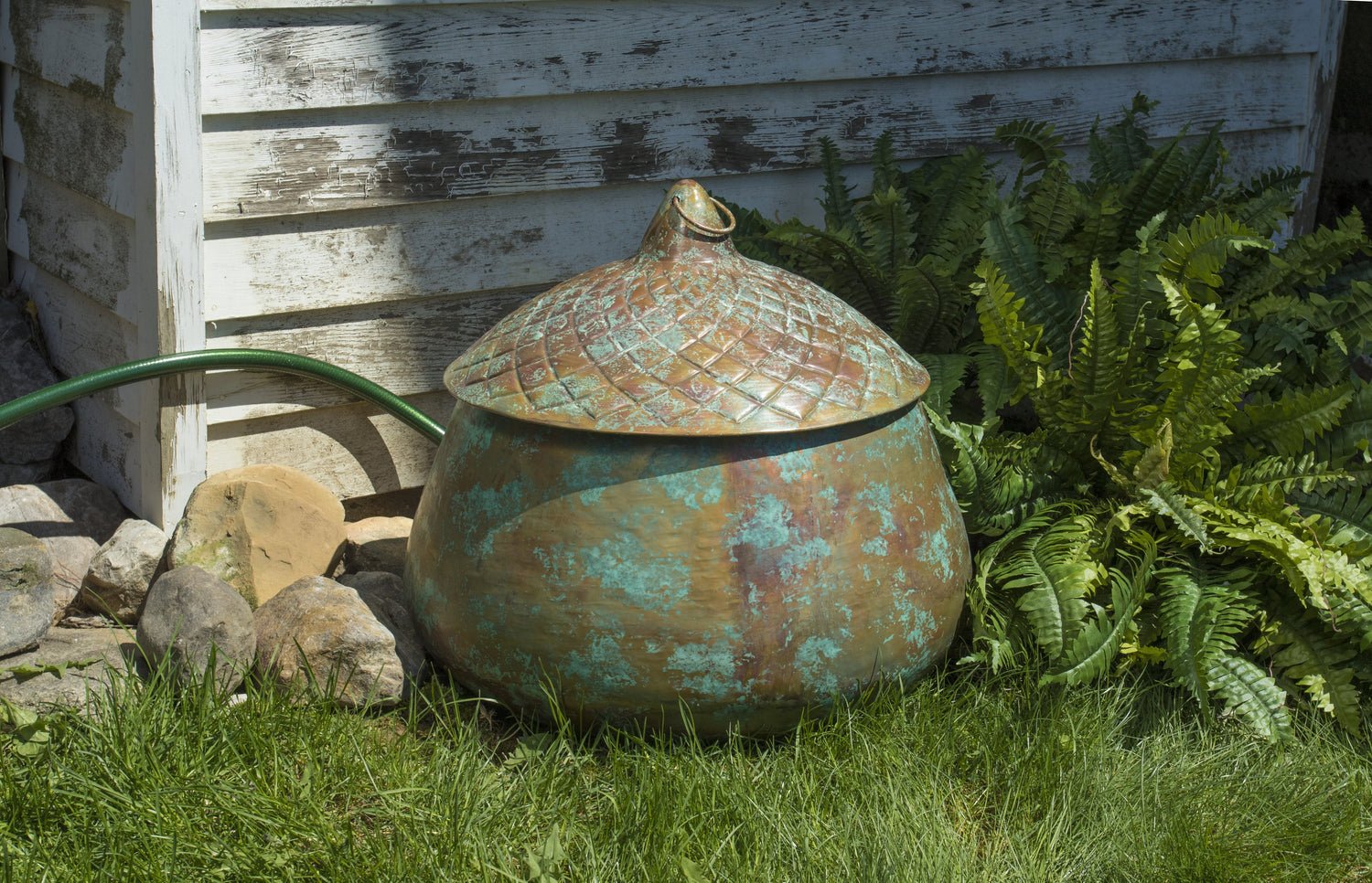 Copper Finish Acorn Hose Pot - Image 2