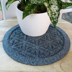 Waterhog 12" Flower of Life Plant Trivets, Set of 4