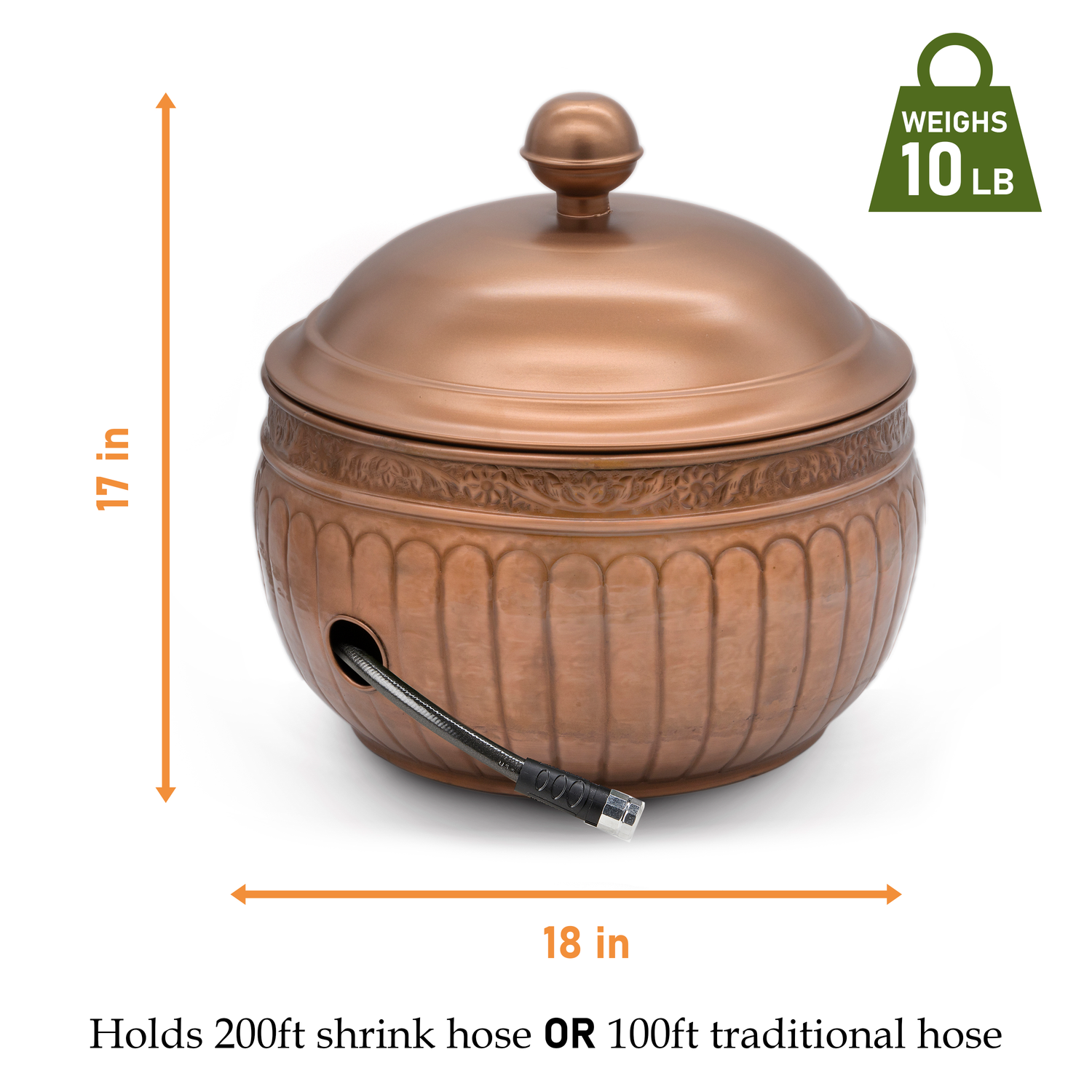 La Jolla Copper Finished Hose Pot with lid - Image 8
