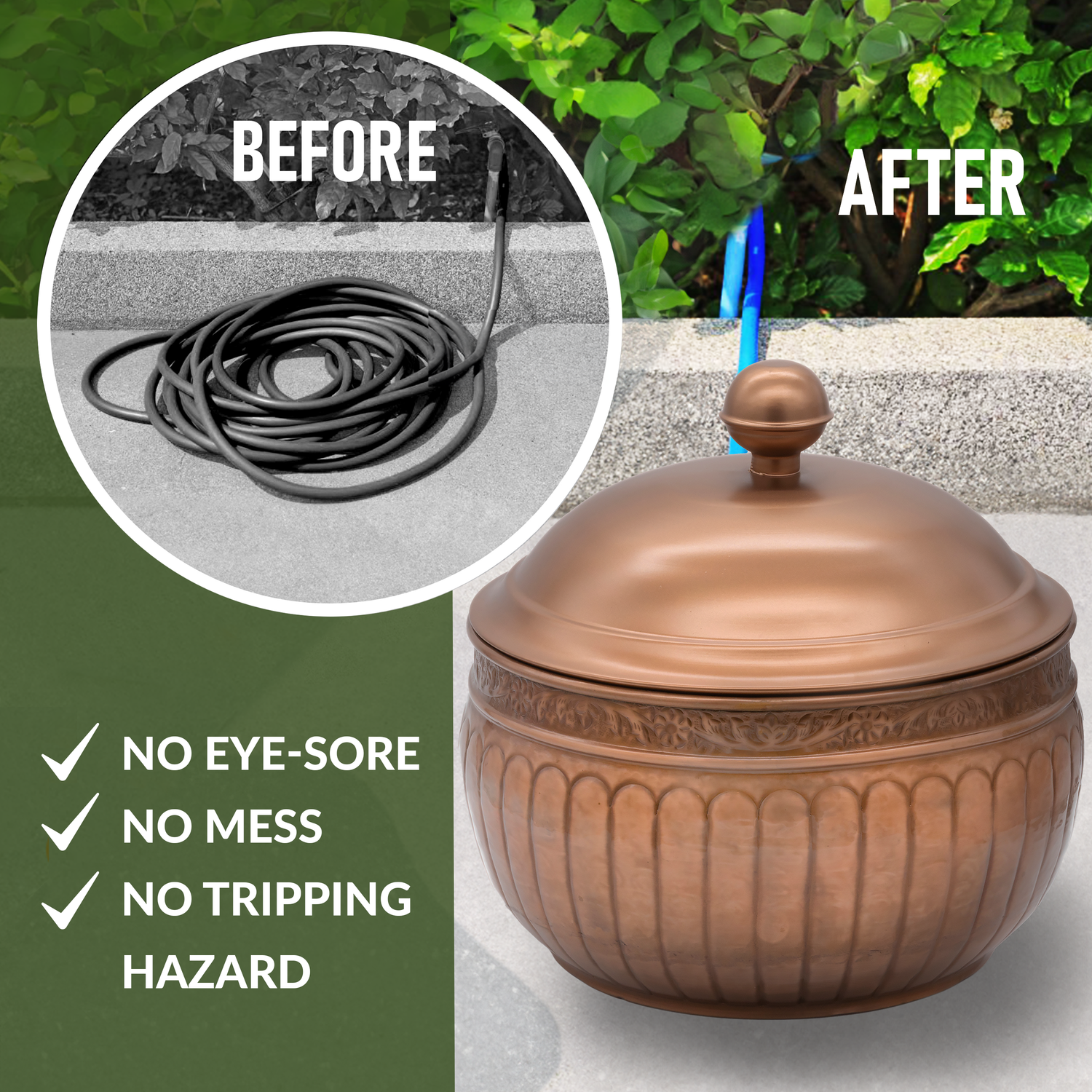 La Jolla Copper Finished Hose Pot with lid - Image 6