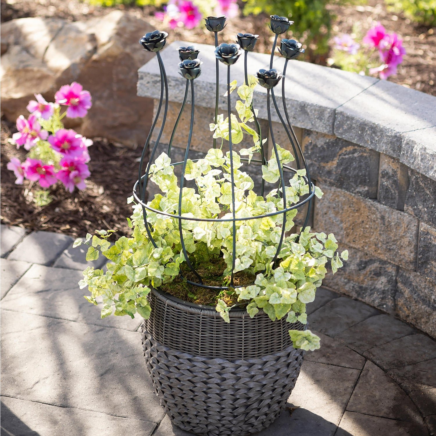 Metal Floral Planter Trellis - Image 2