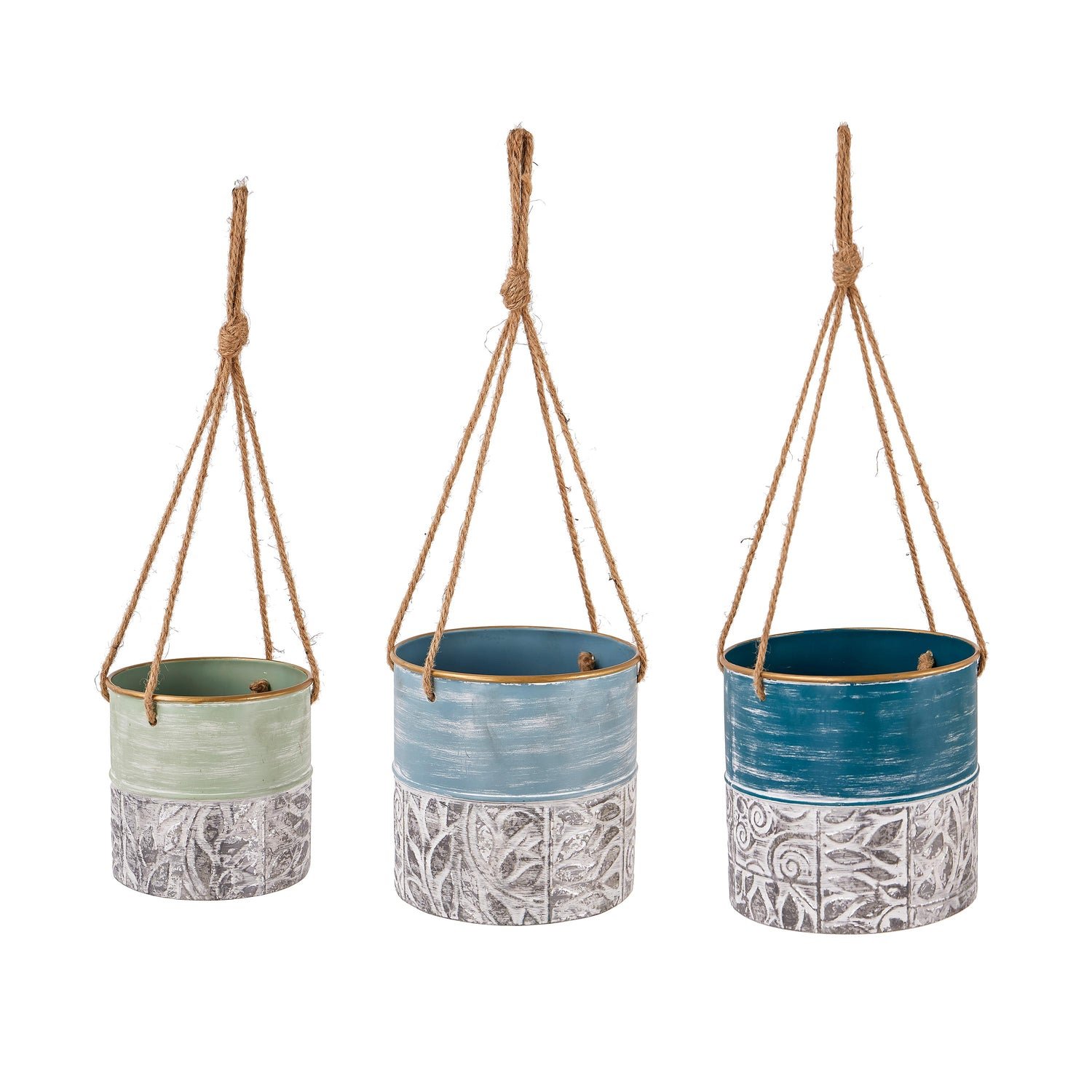 Painted Metal Hanging Planters, Set of 3 - Image 4