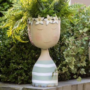 Pastel Head Planter, Striped
