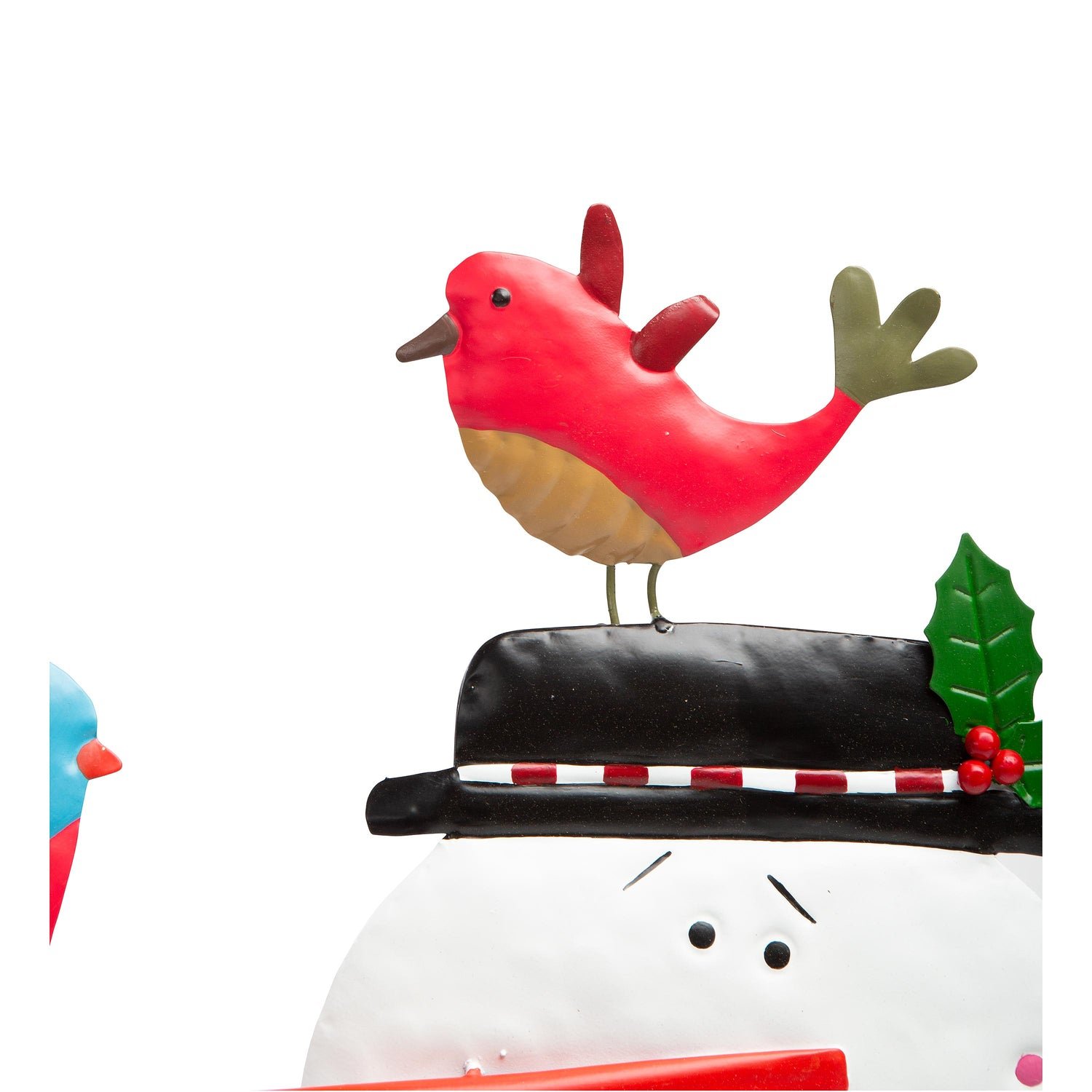 Metal Snowman and Birds Garden Statue - Image 7