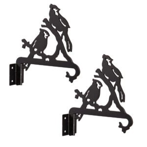Indoor/Outdoor Laser Cut Metal Cardinal Hangers, Set of 2